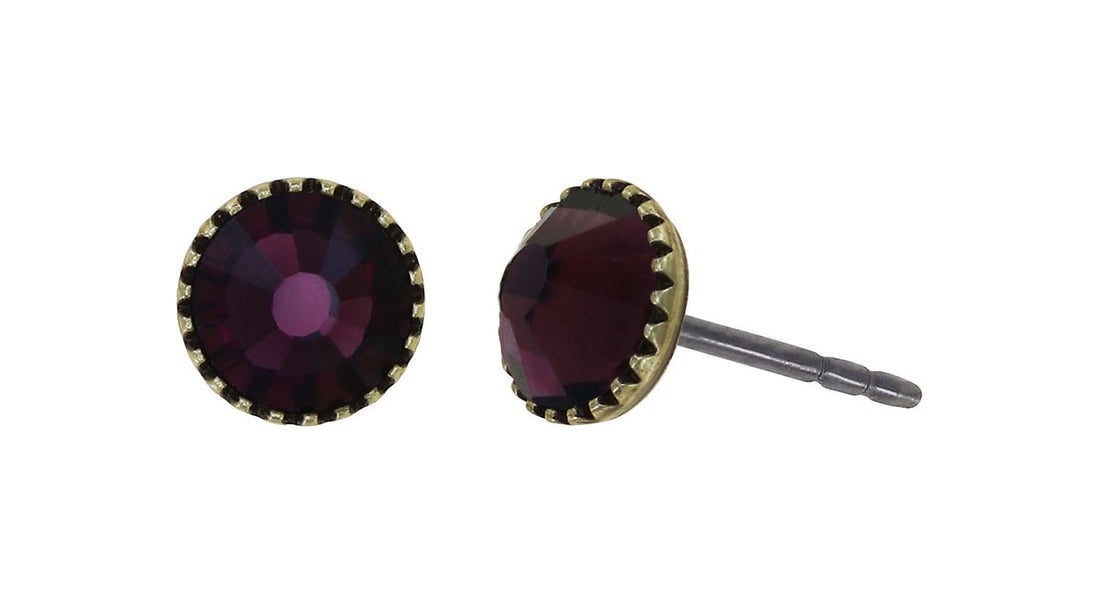 Konplott Black Jack Ohrstecker Dark Amethyst – 0,50 cm