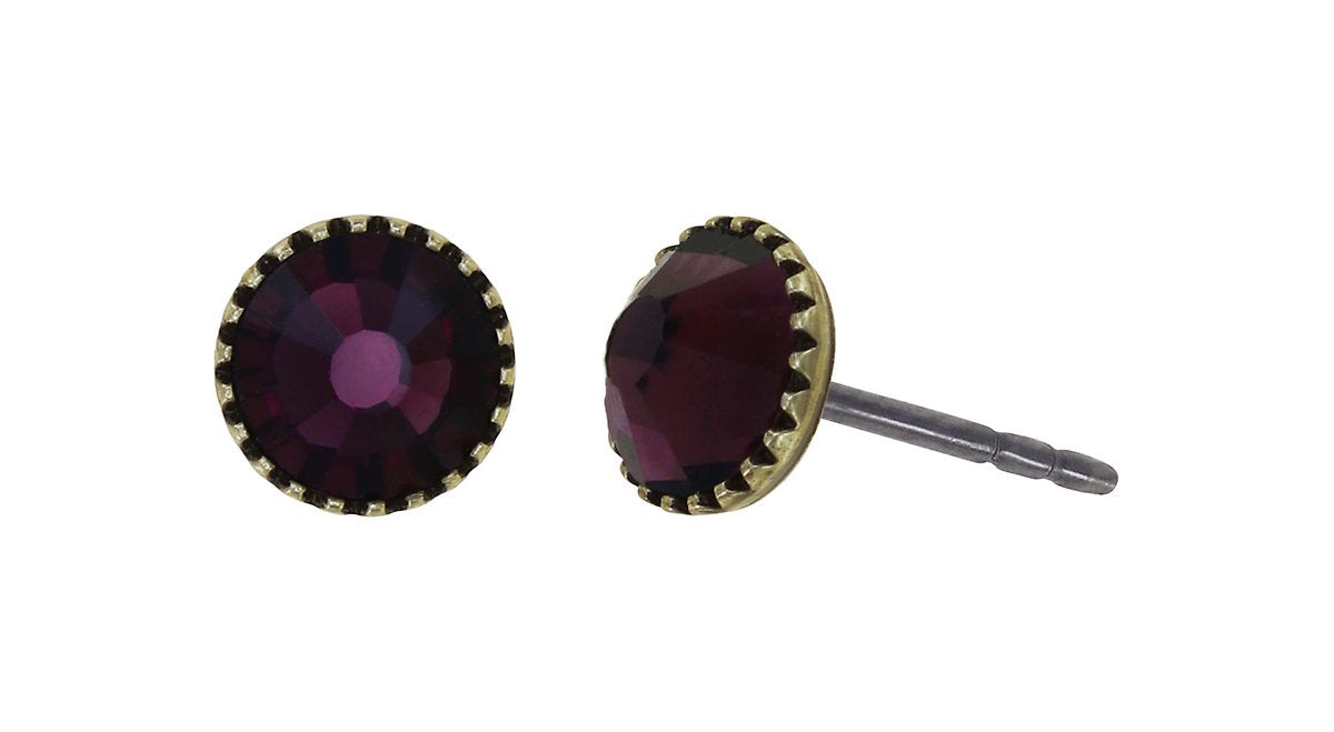 Konplott Black Jack Ohrstecker Dark Amethyst – 0,50 cm