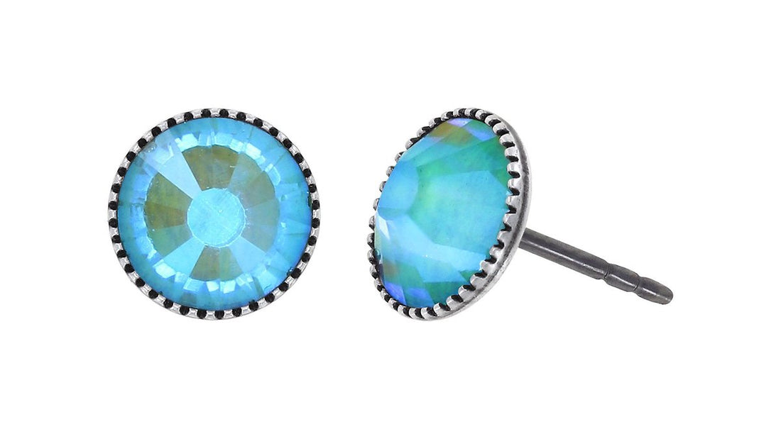 Konplott Black Jack Ohrstecker flach Turquoise Luminous – 0,80 cm