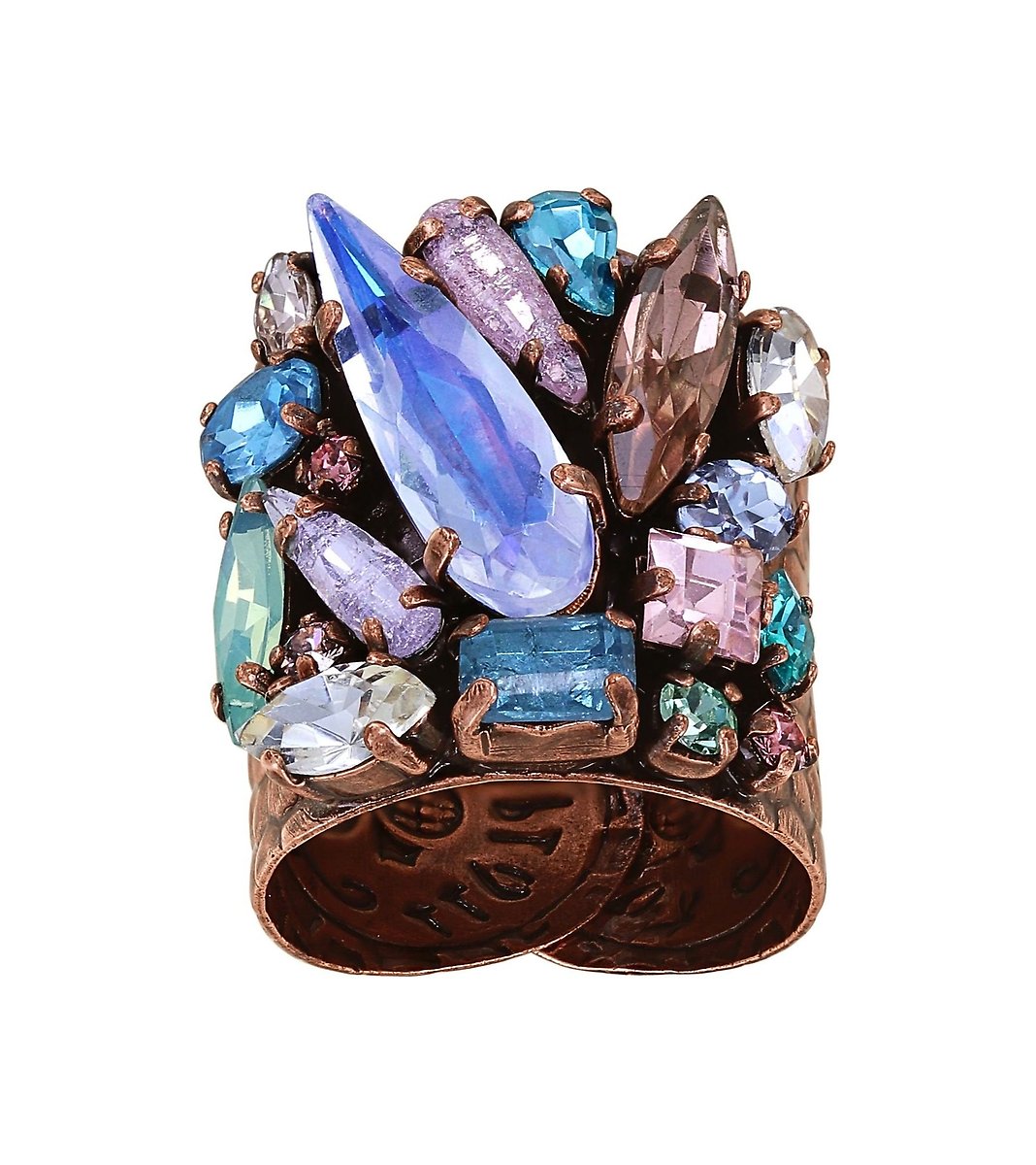 Konplott Abegail Ring Pastell Multi – großer Ringkopf