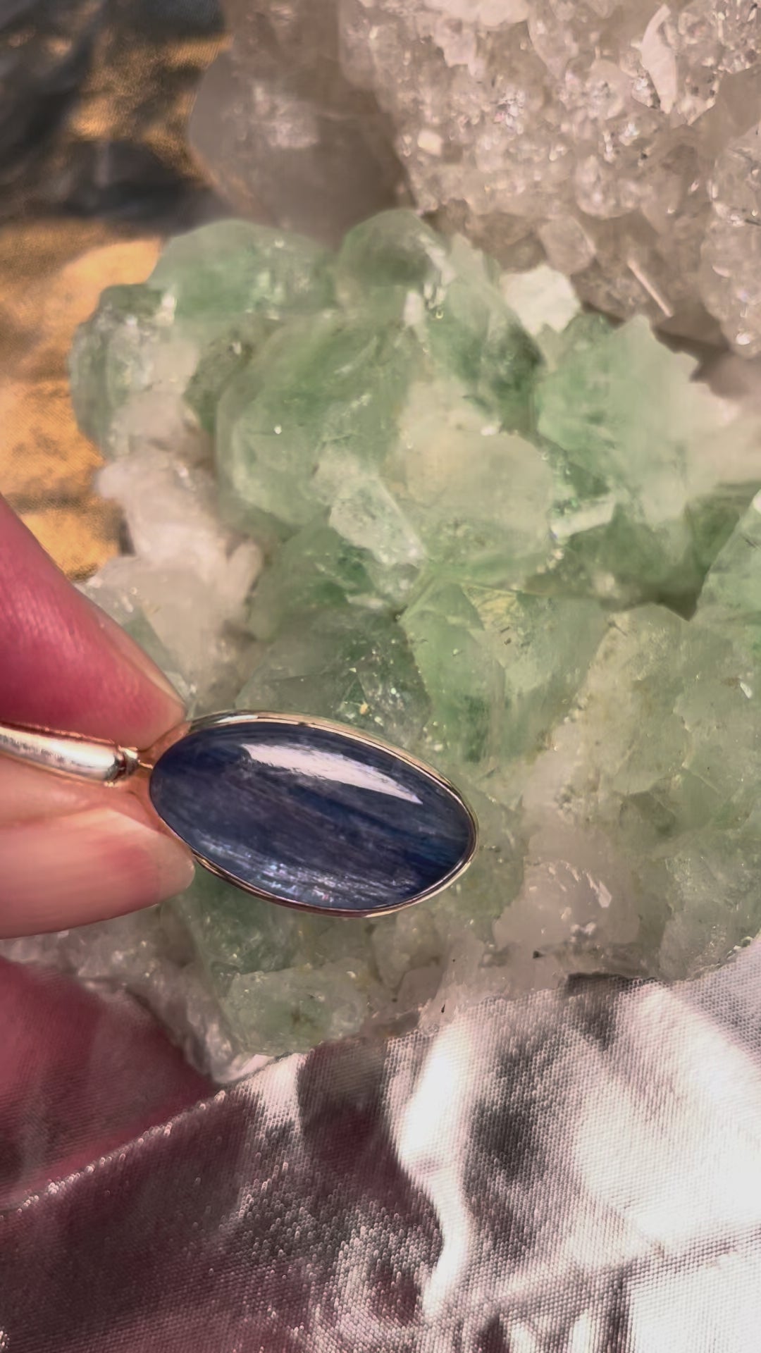Kyanit Ohrhänger, oval – Sterling Silber 925