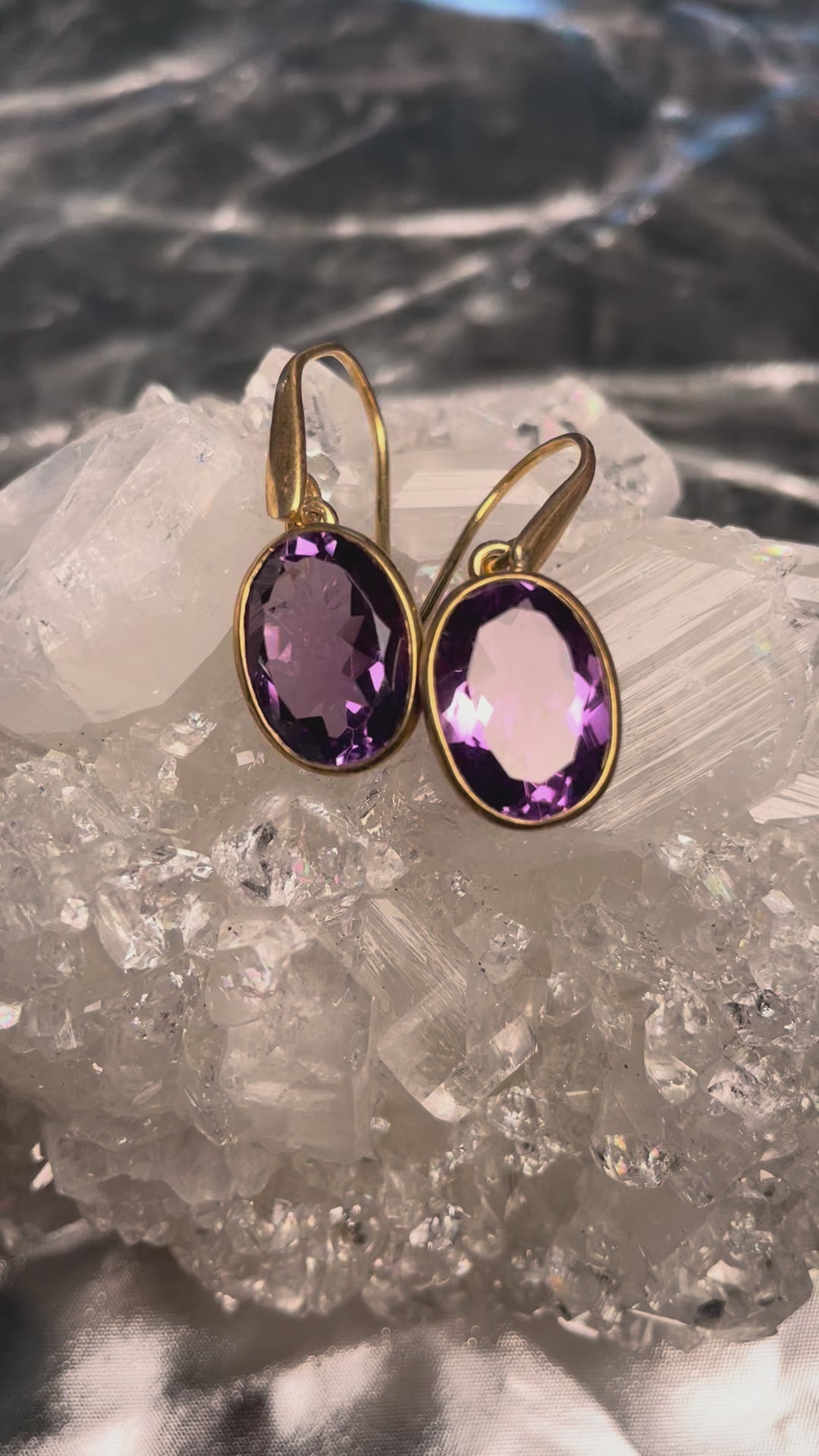 Amethyst Ohrhänger, facettiert – Silber 925 vergoldet
