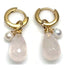 Stones in Style Mini-Creolen mit Rosenquarz, Silber vergoldet