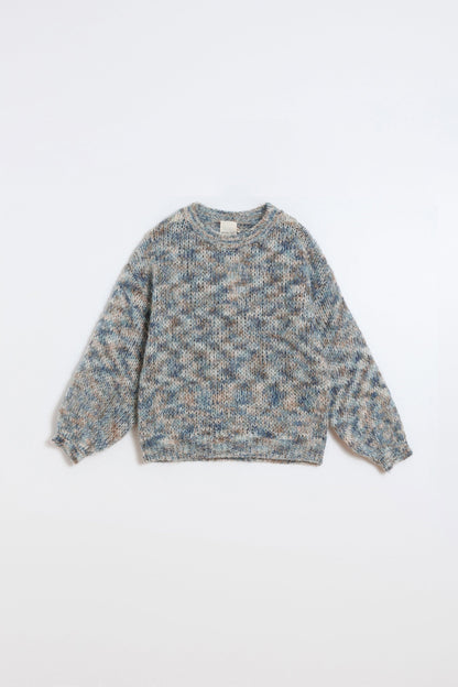 INDI&amp;COLD Pullover in Melange mit Mohair und Alpaka in Blau