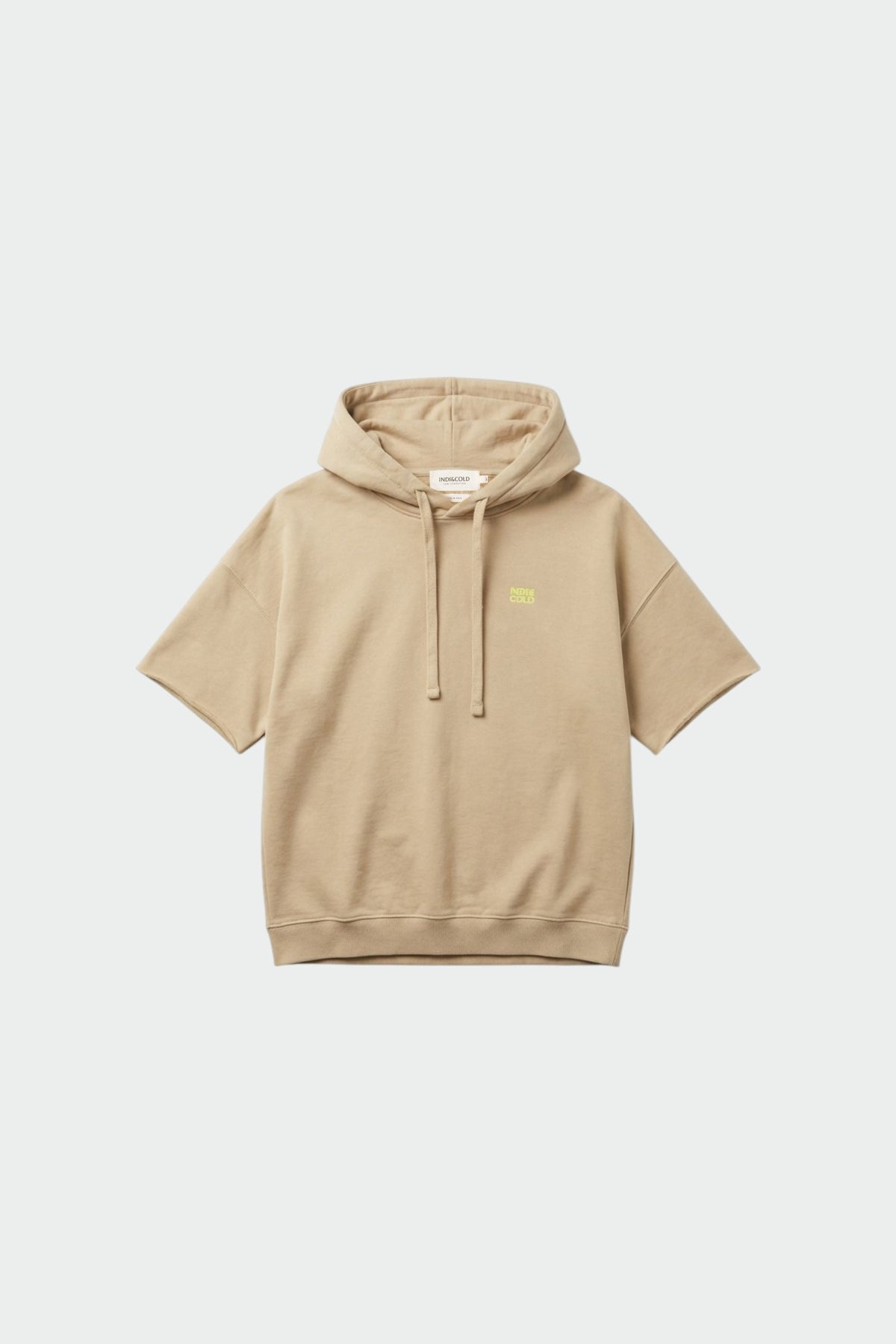 INDI&amp;COLD Kapuzensweatshirt mit kurzen Ärmeln in Beige