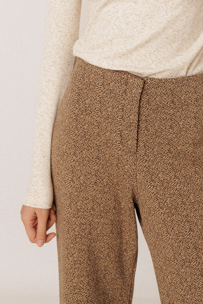 INDI&amp;COLD Jacquard-Hose Tim in Schokobraun