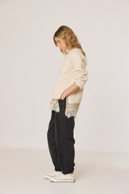 INDI&amp;COLD Pullover mit Mohair in Ecru