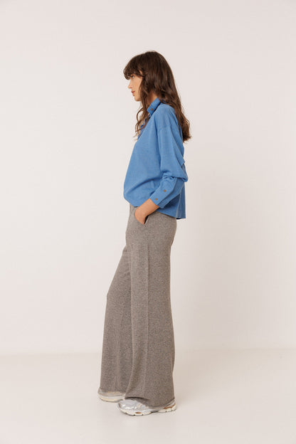 INDI&amp;COLD Strickhose mit Kaschmir in Grau meliert