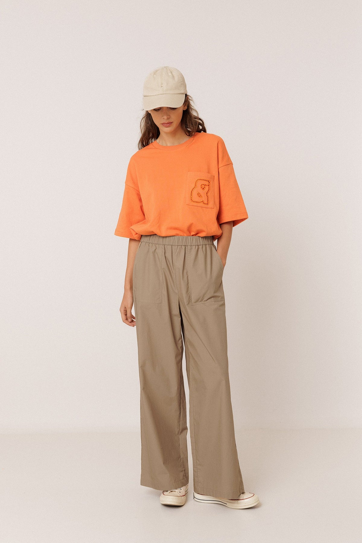 INDI&amp;COLD Popeline-Hose Mateo in Taupe