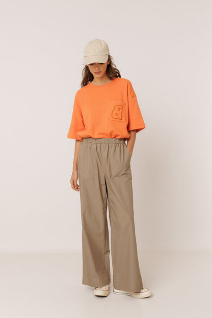 INDI&amp;COLD Popeline-Hose Mateo in Taupe