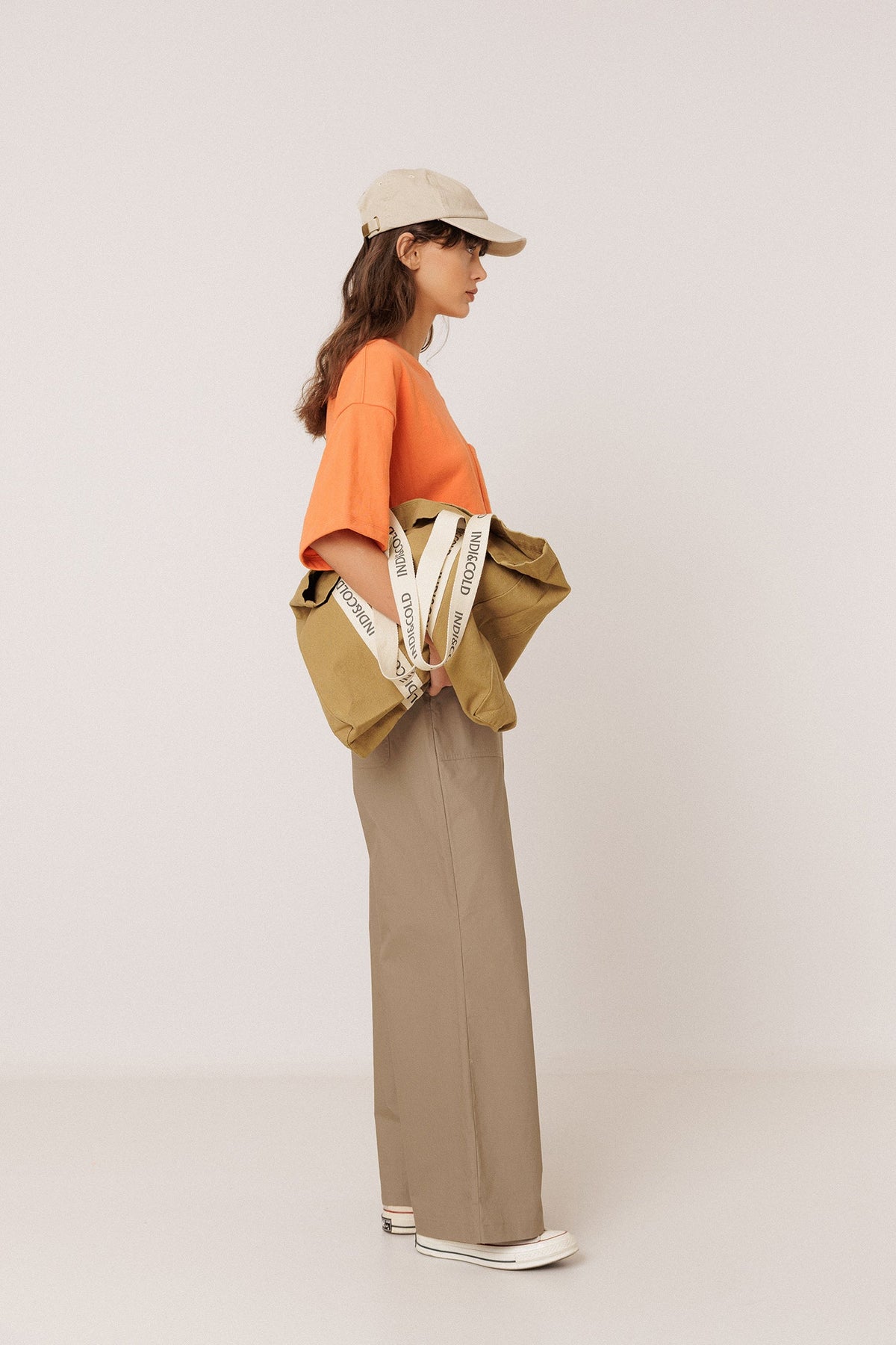 INDI&amp;COLD Popeline-Hose Mateo in Taupe
